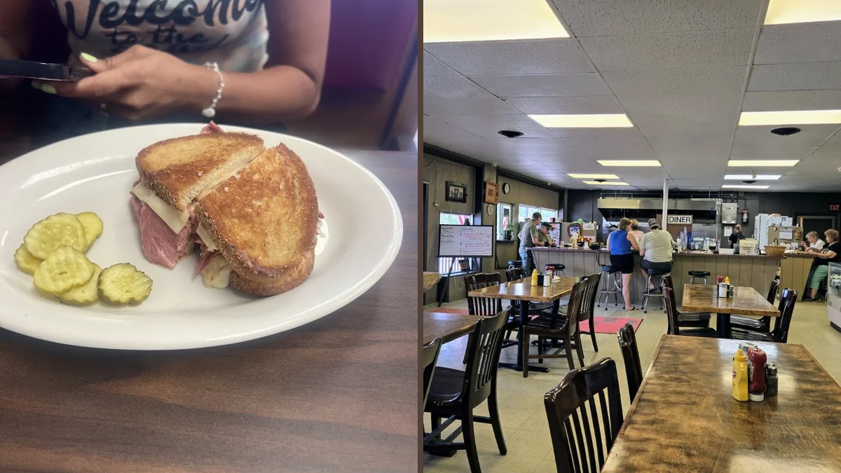 Bright interior with a casual lunch counter.